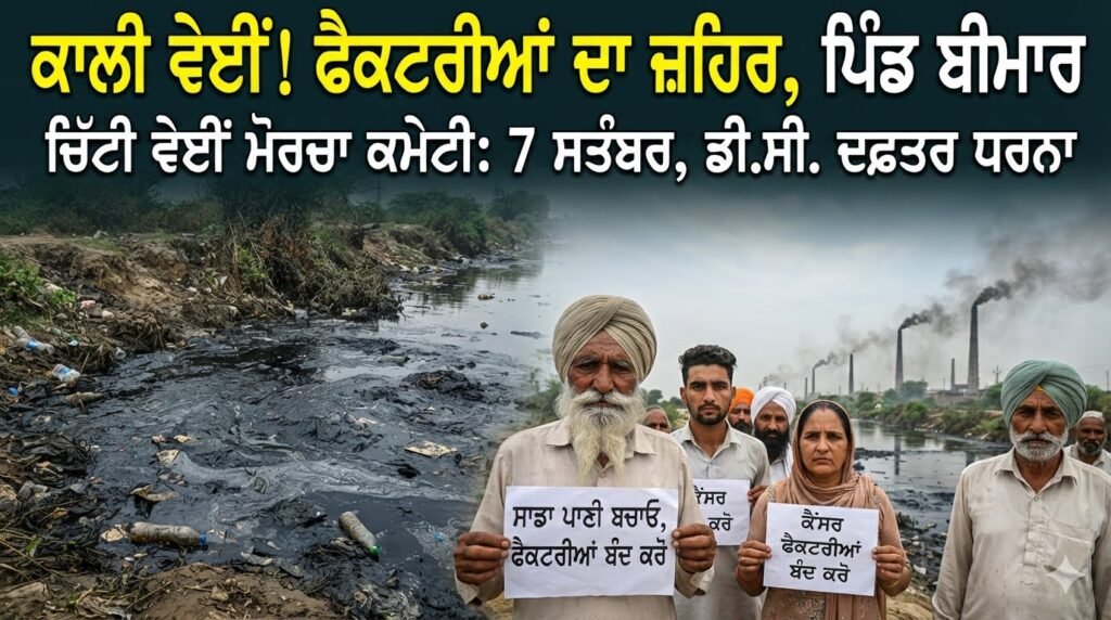 ਚਿੱਟੀ ਵੇਈਂ ਕਾਲੀ ਹੋਈ: ਪ੍ਰਦੂਸ਼ਣ ਖ਼ਿਲਾਫ਼ ਸ਼ਾਹਕੋਟ-ਲੋਹੀਆਂ ਮੋਰਚਾ ਕਮੇਟੀ ਵੱਲੋਂ 7 ਸਤੰਬਰ ਨੂੰ ਡੀ.ਸੀ. ਦਫ਼ਤਰ ਅੱਗੇ ਧਰਨੇ ਦਾ ਐਲਾਨ ਚਿੱਟੀ ਵੇਈਂ ਕਾਲੀ ਹੋਈ: ਪ੍ਰਦੂਸ਼ਣ ਖ਼ਿਲਾਫ਼ ਸ਼ਾਹਕੋਟ-ਲੋਹੀਆਂ ਮੋਰਚਾ ਕਮੇਟੀ ਵੱਲੋਂ 7 ਸਤੰਬਰ ਨੂੰ ਡੀ.ਸੀ. ਦਫ਼ਤਰ ਅੱਗੇ ਧਰਨੇ ਦਾ ਐਲਾਨ